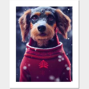 Cute Christmas Dog Posters and Art